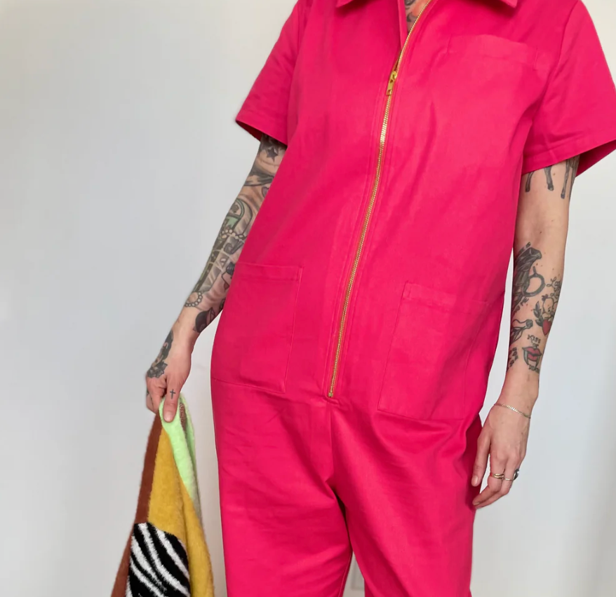 Red Sky Baggy Boilersuit - Pink